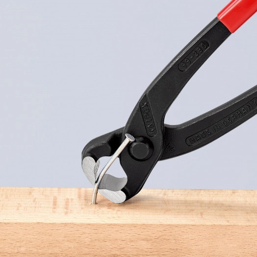 Клещи вязальные для арматурной сетки резка - проволока средней твердости 28мм твердая проволока 18мм режущая кромка 61 HRC / 25мм L=280мм обливные рукоятки блистер цвет черный