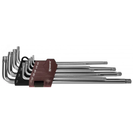 Набор ключей торцевых T-TORX® удлиненных  с центрированным штифтом, Т10H-T50H, 9 предметов