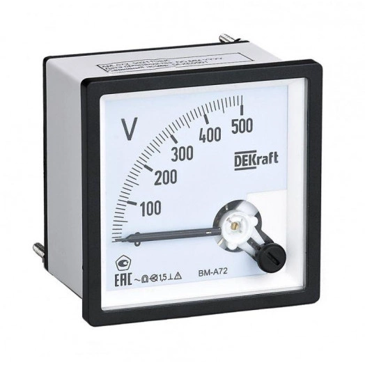 Вольтметр аналоговый шкала 600В AC 96х96мм КТ 1.5 SchE 50248DEK