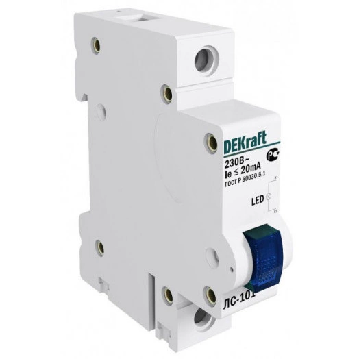 Лампа сигнальная на DIN-рейку 1p син. LED SchE 18006DEK