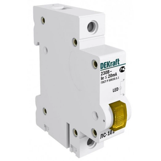 Лампа сигнальная светодиодная на DIN-рейку 1п желт. SchE 18008DEK