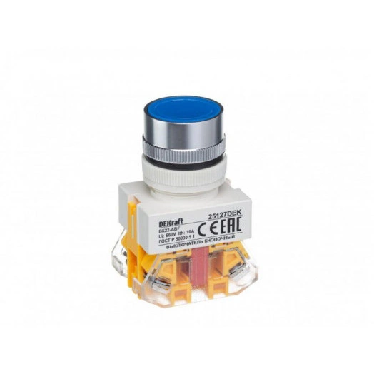 Выключатель кнопочный ABF ВК-22 d22мм 220В с фиксацией син.SchE 25127DEK