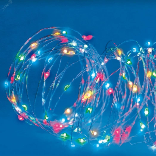 Гирлянда светодиодная 10м 100 светодиодов RGB свет Пульт ДУ (в/к) Провод прозрачный ULD-S1000-100/DTA/RC RGB IP44