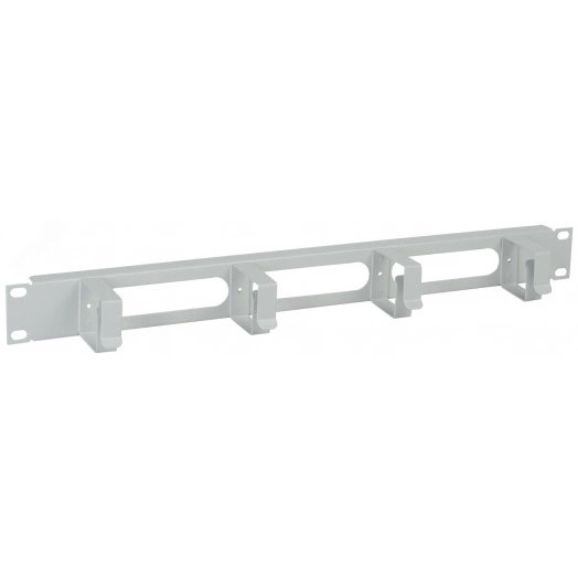 Органайзер кабельный19дюйм 1U 4 кольца серый