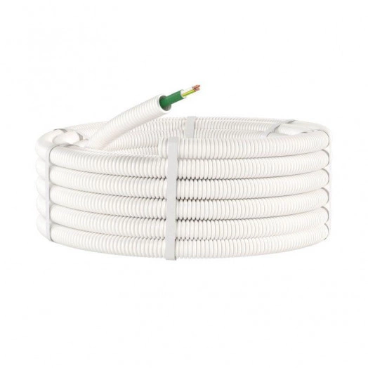 Труба гофрированная ПЛЛ гибкая d25мм безгалоген. (HF) с кабелем ППГнг(А)-FRHF 3х2.5 РЭК ГОСТ+ бел. (уп.50м) DKC 8S82550FRHF