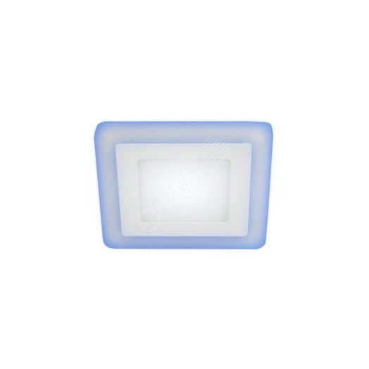 LED 4-9 BL Точечные светильники ЭРА светодиодный квадратный c cиней подсветкой LED 9W  540LM 220V 4000K
