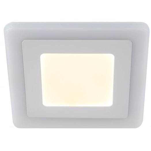LED 4-9 BL Точечные светильники ЭРА светодиодный квадратный c cиней подсветкой LED 9W  540LM 220V 4000K