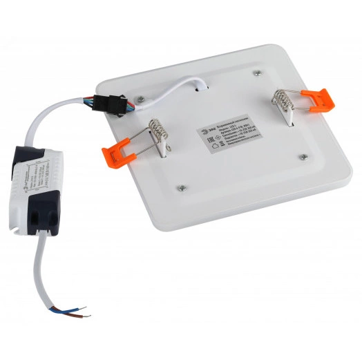 LED 4-9 BL Точечные светильники ЭРА светодиодный квадратный c cиней подсветкой LED 9W  540LM 220V 4000K