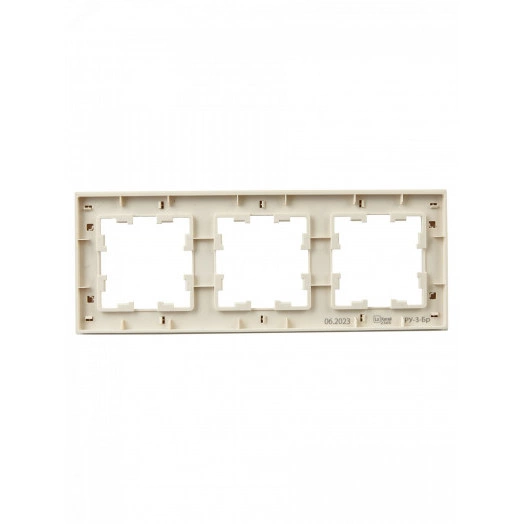 BRITE Рамка 3 поста РУ-3-Бр бежевый рифленый IEK