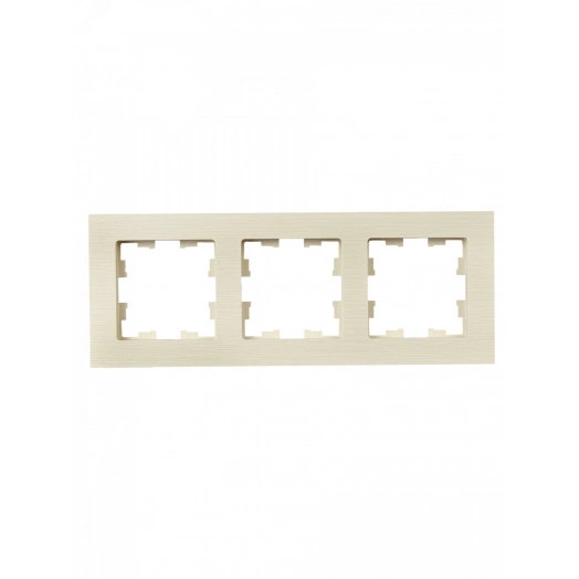 BRITE Рамка 3 поста РУ-3-Бр бежевый рифленый IEK