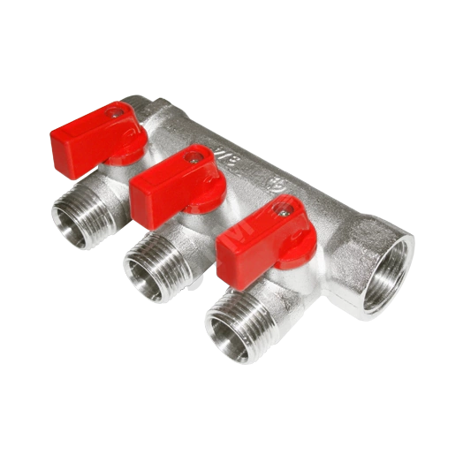 Коллектор резьбовой с шар.кранами ВМ 3/4x3/4x1/2x4