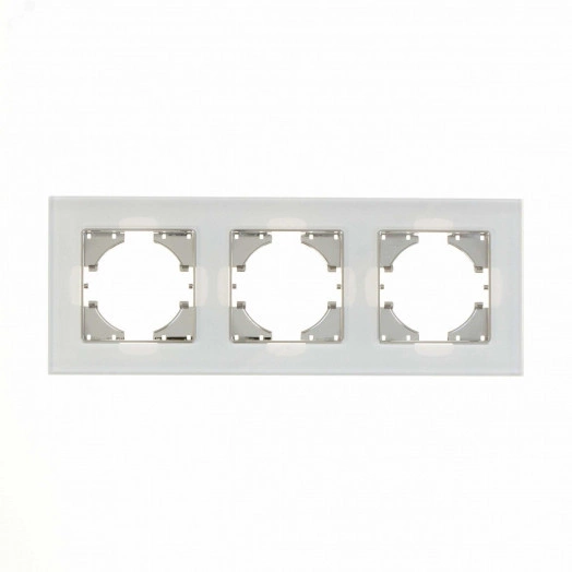 UGRA рамка 3-местная, стекло,  белый.