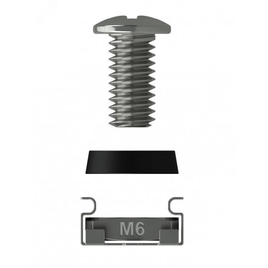 Набор крепежный. винт М6х16. гайка М6. пластиковая шайба М6 для 19'' оборудования (упак.50 шт)