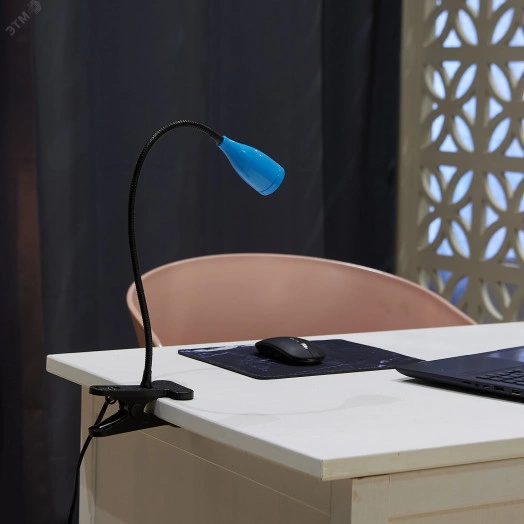 Светильник настольный светодиодный прищепка Механический выключатель ULM-D501 4W/4000K BLUE Синий