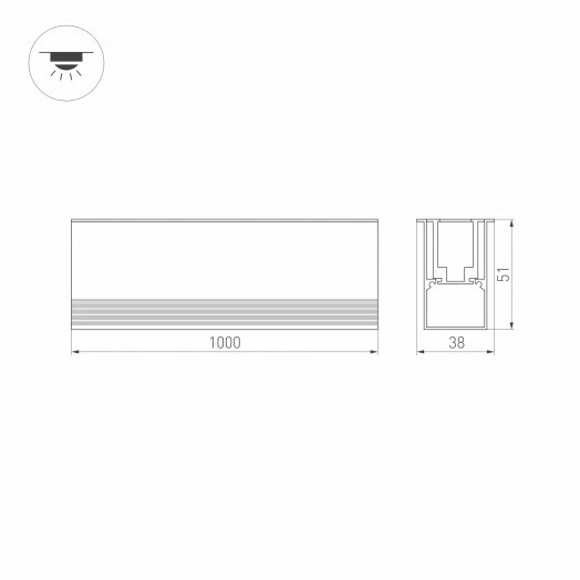 Светильник ART-LUMILINE-3351-1000-24W Warm3000 (SL, 120 deg, 24V) (ARL, IP67 Металл, 3 года)