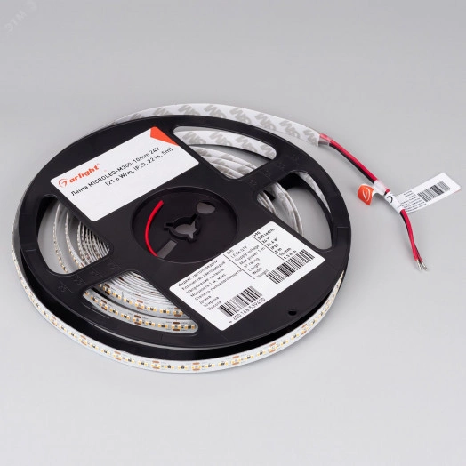 Лента MICROLED-M300-10mm 24V Day4000 (21.6 W/m, IP20, 2216, 5m) (, Открытый)