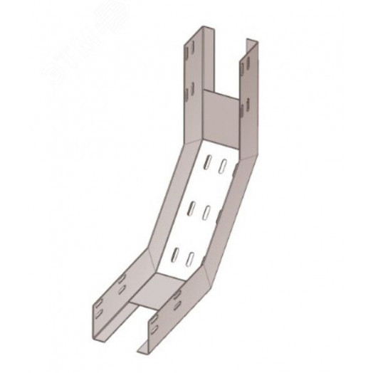 Лоток перфорированный КП 100х100-90 УТ1,5 для поворота трассы вверх на 90, оцинкованный лист(толщина покрытия 10 -18 мкм) S1,0