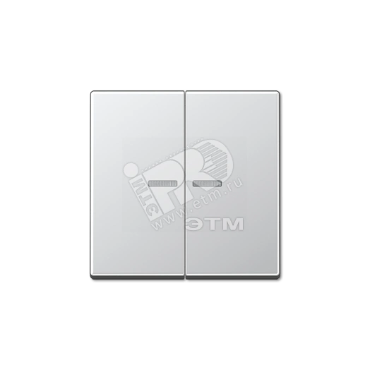 Клавиша 2-я для выключателей и кнопок  с окошком для подсветки. Серия A500  Материал- дуропласт  Цвет- алюминий