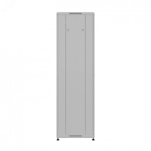 Шкаф напольный универсальный серверный R 18U 600х600 мм. 4 профиля 19. двери стекло и сплошная металл. боковые стенки съемные. регулируемые опоры. разобранный. серый RAL 7035