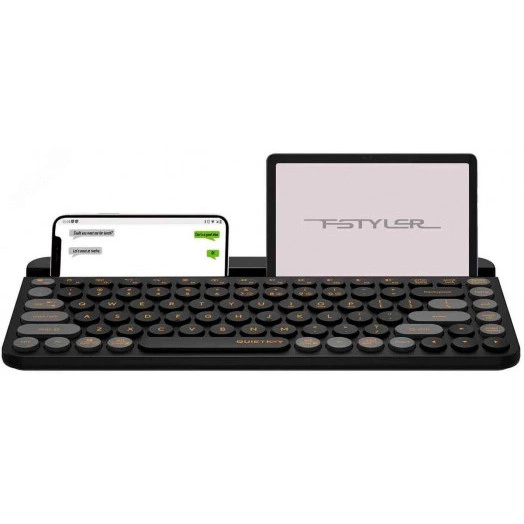 Клавиатура беспроводная Fstyler FBK30, USB, BT/Radio, slim, multimedia, черный/серый