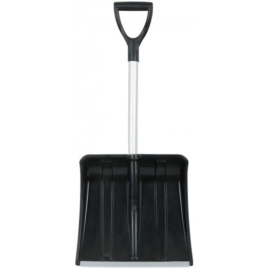 Лопата для уборки снега авто ''Снежинка'' пластиковая, укороченный алюм. черенок 365x380x850 мм