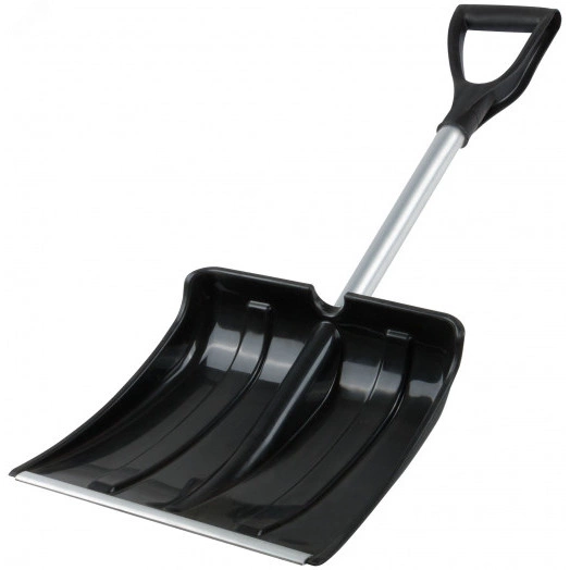 Лопата для уборки снега авто ''Снежинка'' пластиковая, укороченный алюм. черенок 365x380x850 мм