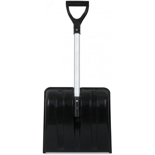 Лопата для уборки снега авто ''Снежинка'' пластиковая, укороченный алюм. черенок 365x380x850 мм