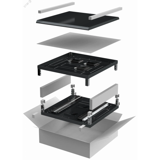 Комплект основание и крыша 600х1000мм шкафа 18-27U LINEA N чер.