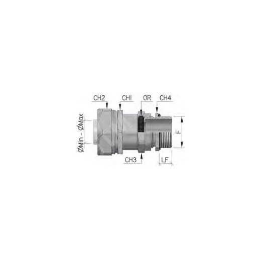 Муфта металлорукав-коробка DN 10 с уплотнением кабеля IP68 М16х15 D=5 - 9мм