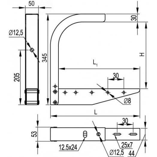 Скоба CS на лоток основание 600 цинк-ламельная