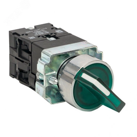 Переключатель BD33 3P c зеленой подстветкой 24В NO PROxima