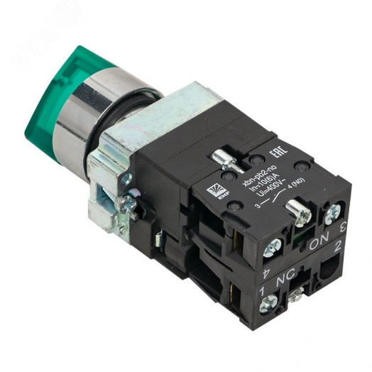 Переключатель BD33 3P c зеленой подстветкой 24В NO PROxima