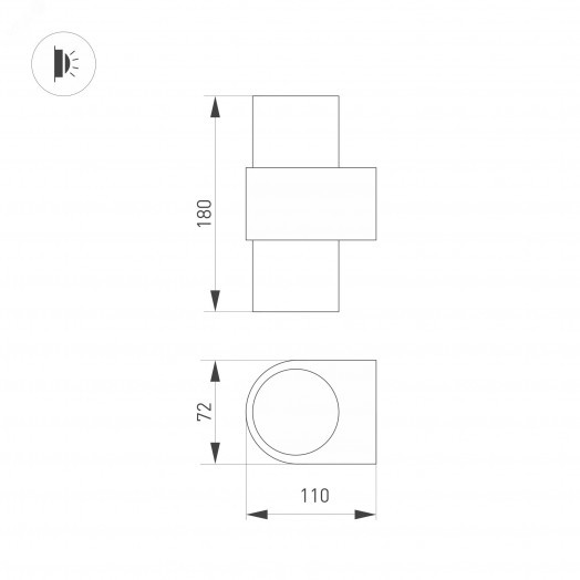 Светильник SP-SPICY-WALL-TWIN-S180x72-2x6W Warm3000 (GD, 40 deg) (, IP20 Металл, 3 года)