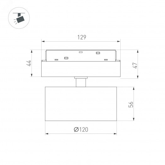 Светильник MAG-ORIENT-RONDO-R120-15W Warm3000 (WH, 110 deg, 48V) (Arlight, IP20 Металл, 5 лет)