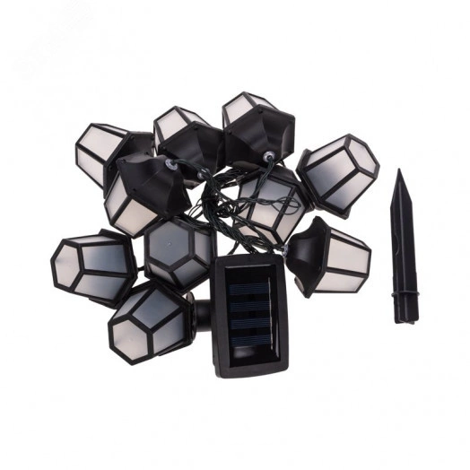 Гирлянда садовая Дэнлонг, 3000К, встроенный аккумулятор, солнечная панель, коллекция Пекин