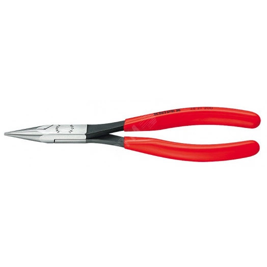 Плоскогубцы монтажные плоскокруглые губки 34 мм L-200 мм чёрные обливные рукоятки