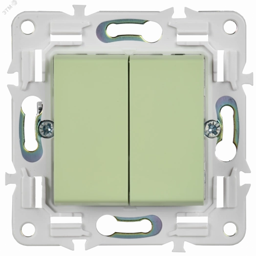 SKANDY Выключатель 2-клавишный перекрестный 10А SK-V06G мятный IEK
