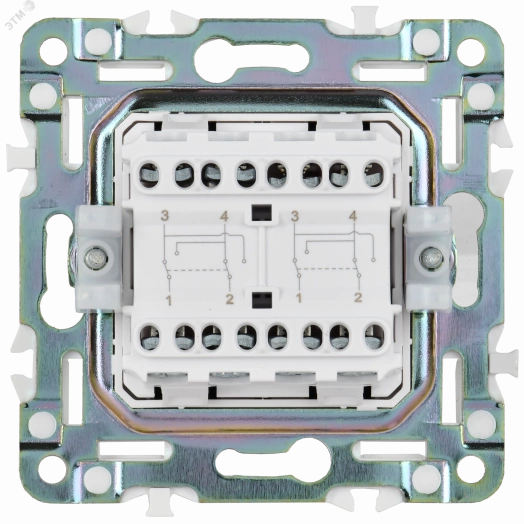 SKANDY Выключатель 2-клавишный перекрестный 10А SK-V06G мятный IEK