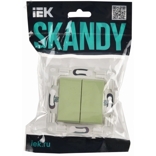 SKANDY Выключатель 2-клавишный перекрестный 10А SK-V06G мятный IEK