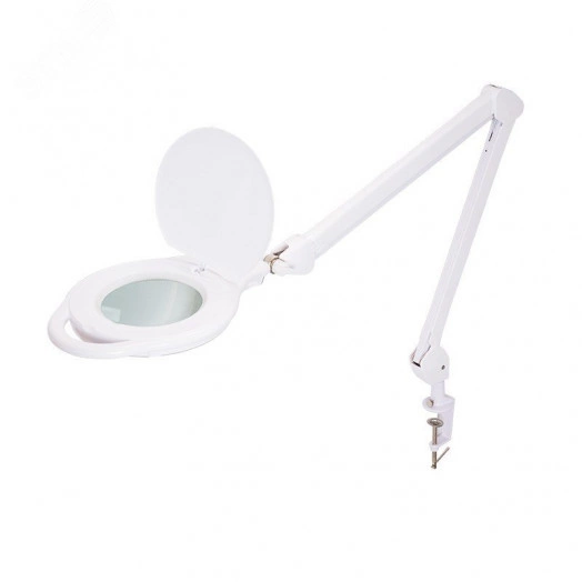 Лупа на струбцине 5D 96LED, теплый и холод свет
