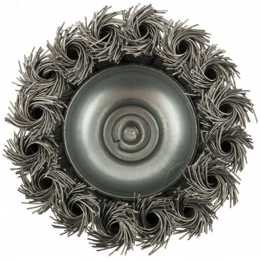 Кордщетка чашечная, со шпилькой, стальная витая проволока 65 мм