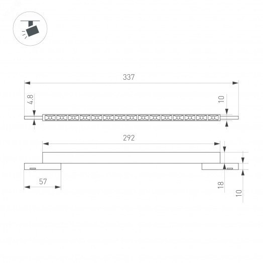 Светильник MAG-MICROCOSM-LASER-L300-15W Day4000 (BK, 30 deg, 24V) (Arlight, IP20 Металл, 3 года)