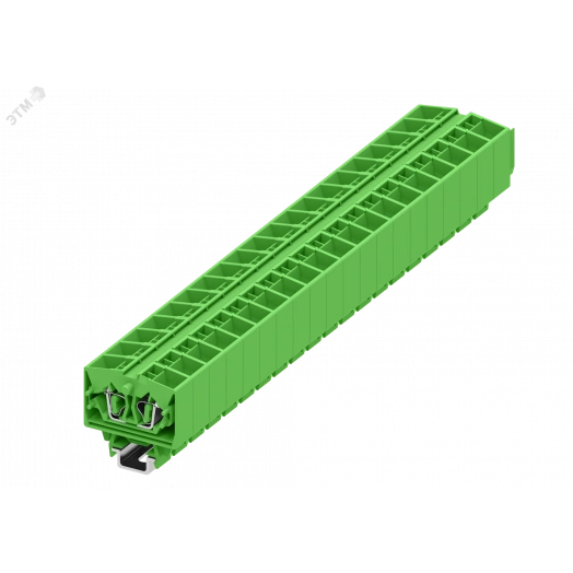 Клемма TB 2-2 на DIN-15, фронт.подключение, сечение 2,5 мм. кв., зеленый.