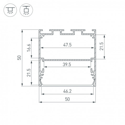 Профиль LINE-S-5050-3000 WHITE (Arlight, Алюминий)