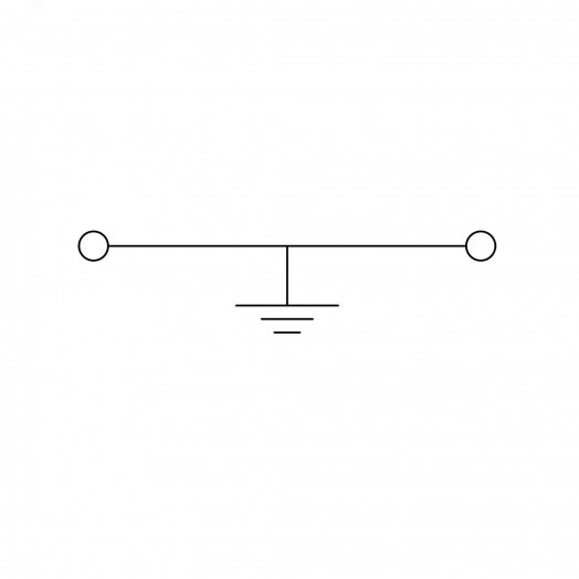 Клемма заземления, винтовой зажим, 2 точки подключения, 50 кв.мм
