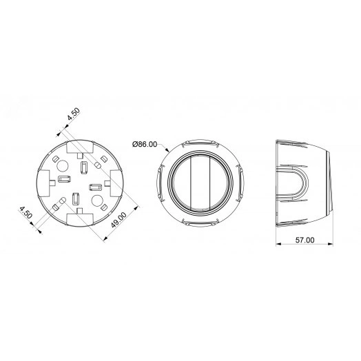 Выключатель тройной  Rotondo, цвет белый
