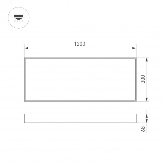 Панель IM-EMERGENCY-1.5H-S300x1200-45W Warm3000 (WH, 120 deg, 230V) (, IP40 Металл, 2 года)