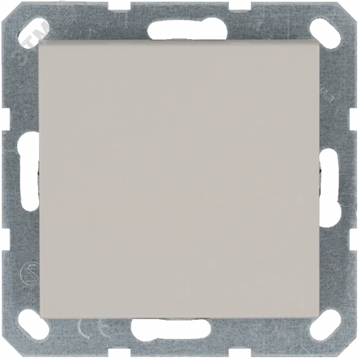 Выключатель одноклавишный проходной 10A 250V~ с накладкой, цвет Тауп