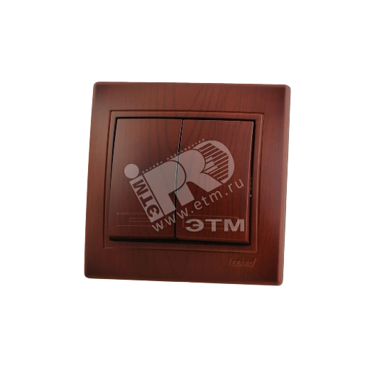 MIRA Выключатель двухклавишный вишня