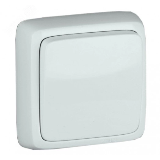 Выключатель одноклавишный наружный с изоляционной пластиной белый 10А